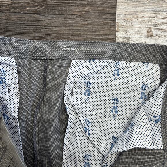 Tommy Bahama Gray Micro Houndstooth Mens 40x30 Performance Stretch Chino Pants - Picture 5 of 12